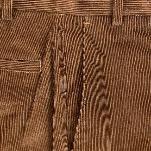 New Lauren Ralph Lauren Flat Front Corduroy Trouser Pants Chestnut Brown 38x32 - Picture 11 of 16